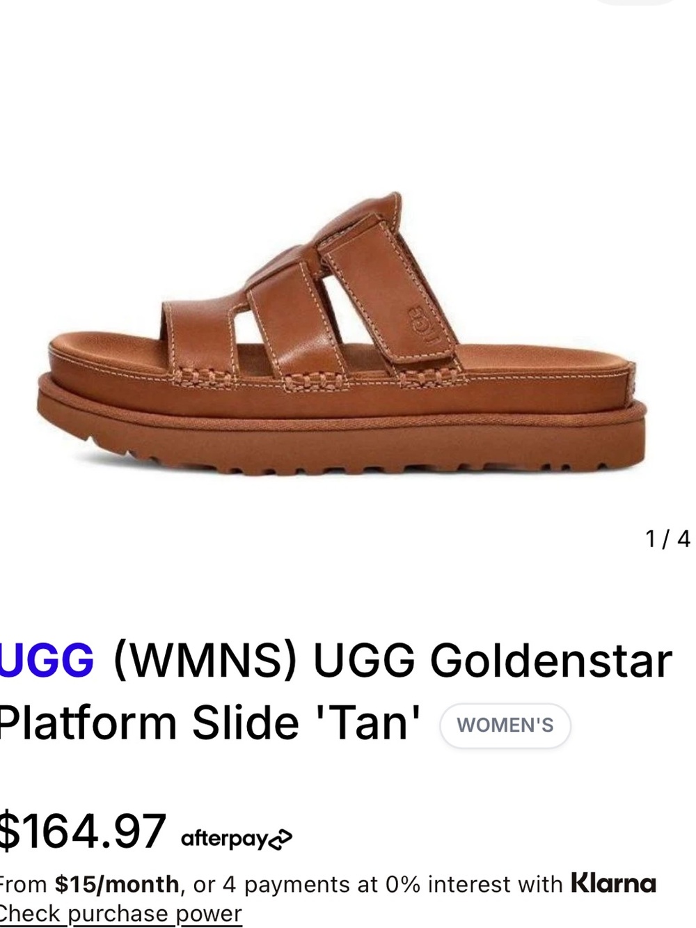UGG golden star platform slide